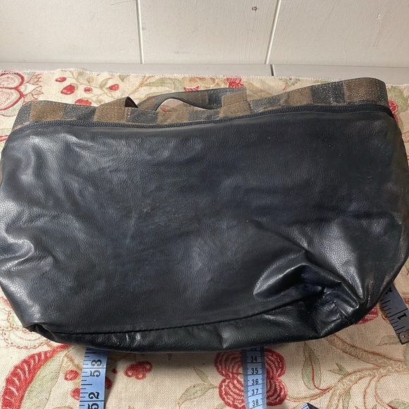 Fendi Sac a main en toile Checkered Tote Bag Brown and Black As Is Vintage - Picture 10 of 17